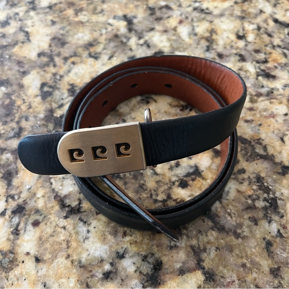 Vintage Pierre Cardin Leather Logo Belt